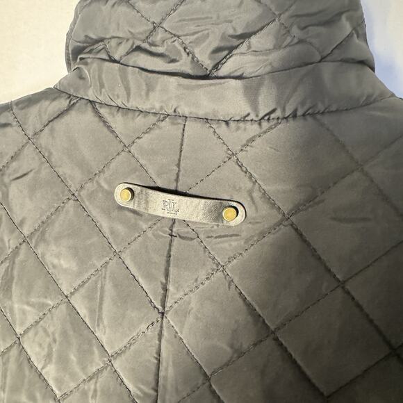 Ralph Lauren Women's Size PS Black Quilted Jacket Hidden Zipper/Button - Picture 8 of 15